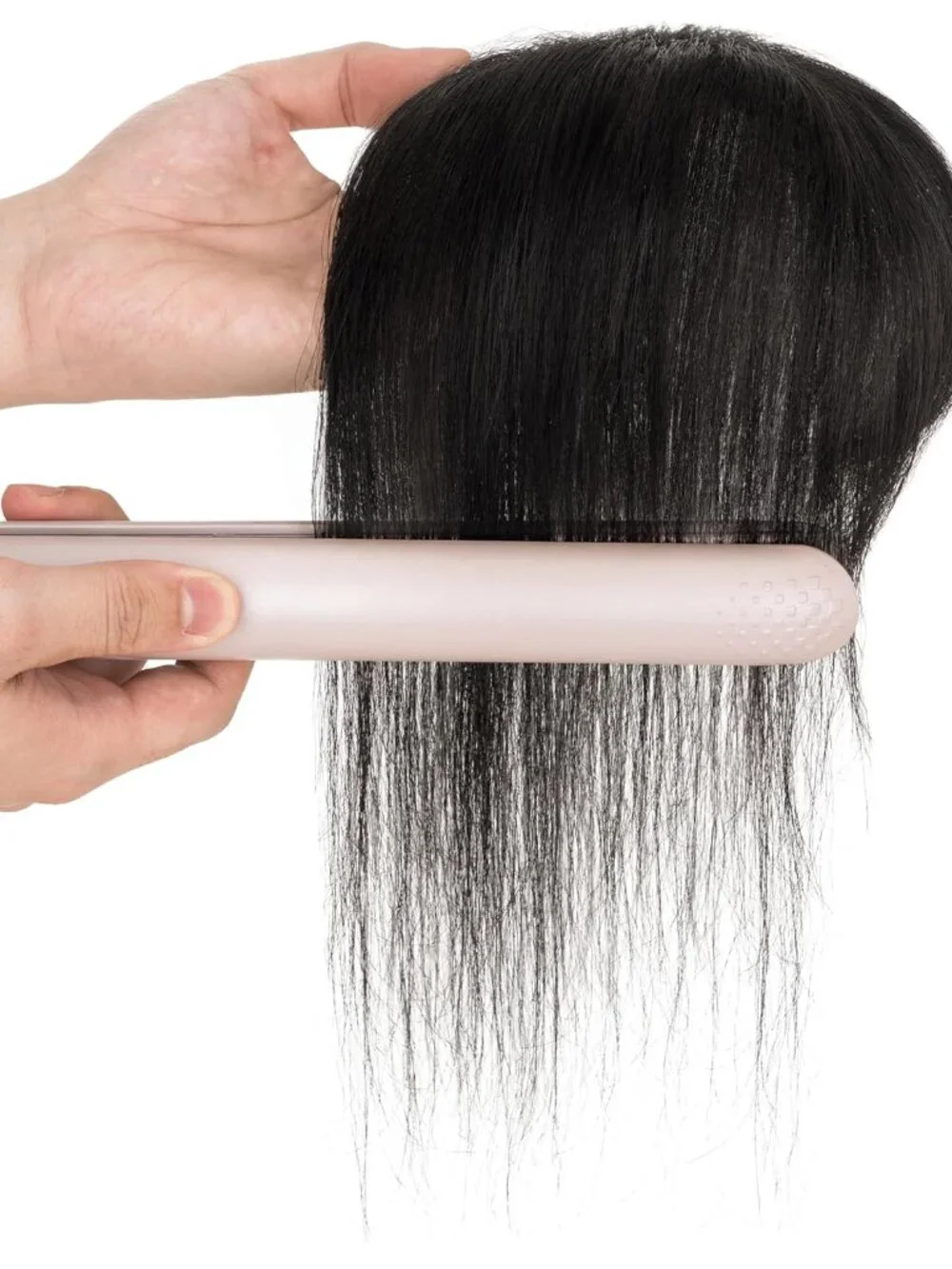 NEW SEGO Human Hair Topper Wispy Bangs Hand Tied Pieces 1B Natural Wig Thinning